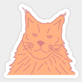 Peach Fuzz Color of the Year 2024 Maine Coon Cat Sticker